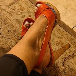 Nine West Orange Heels